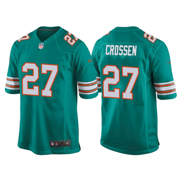 Youth Miami Dolphins #27 Keion Crossen Aqua Retro Alternate Limited Jersey