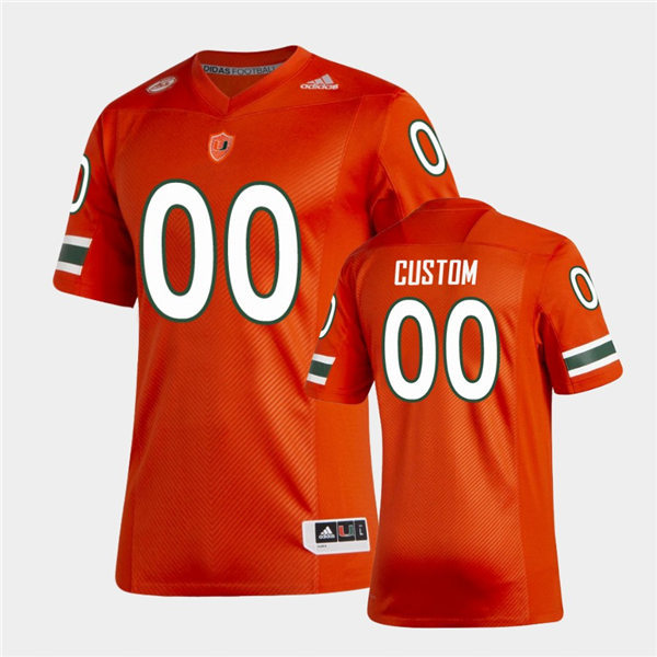 Youth Miami Hurricanes Custom D'Eriq King N'Kosi Perry Jose Borregales Brevin Jordan Adidas 2021 Orange Football Jersey