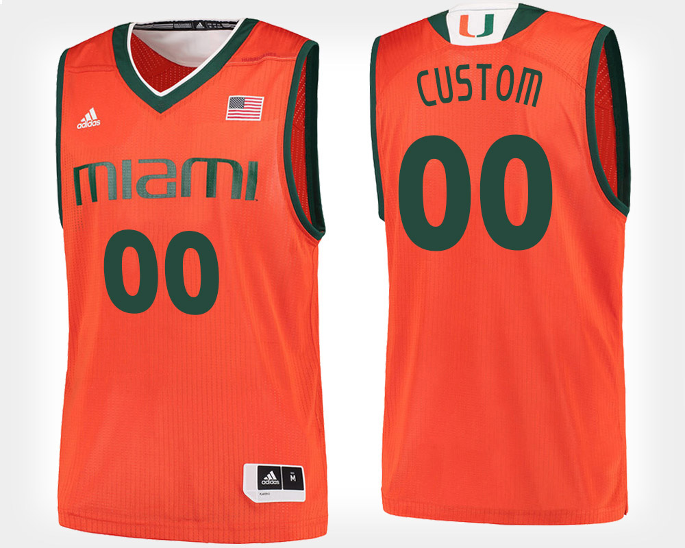 Youth Miami Hurricanes Custom Harlond Beverly Filippos Gkogkos Chris Lykes Isaiah Wong Adidas 2015 Orange Basketball 