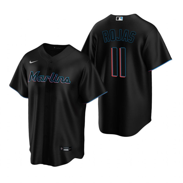 Youth Miami Marlins #11 Miguel Rojas Nike Black Alternate Jersey
