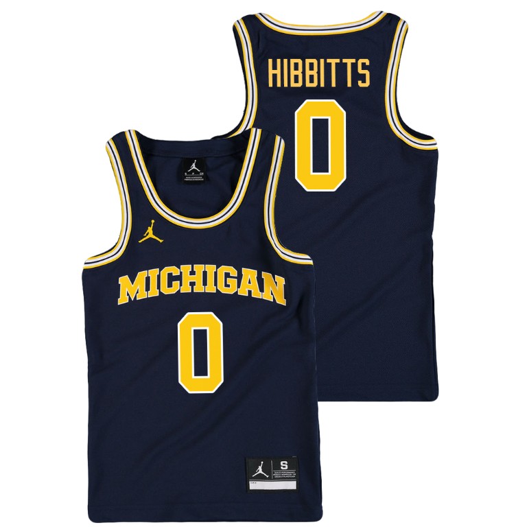 Youth Michigan Wolverines Navy Brent Hibbitts College Basketball Jordan Replica Jersey