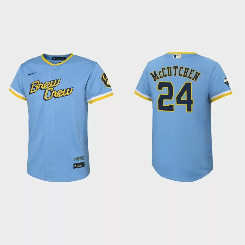 Youth Milwaukee Brewers Andrew McCutchen Powder Blue 2022 City Connect Replica Jersey