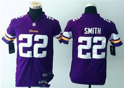 Youth Minnesota Vikings #22 Harrison Smith Purple Team Color NFL Nike Game Jersey