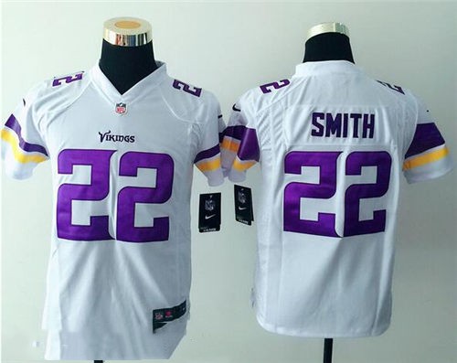 Youth Minnesota Vikings #22 Harrison Smith White Road NFL Nike Game Jersey