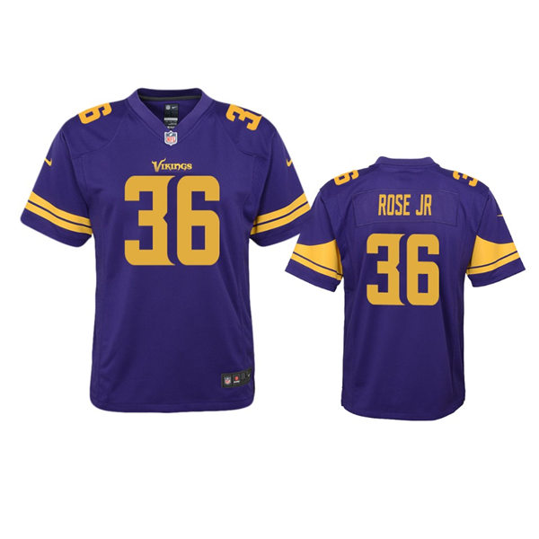 Youth Minnesota Vikings #36 A.J. Rose Jr. Nike Purple Color Rush Limited Jersey
