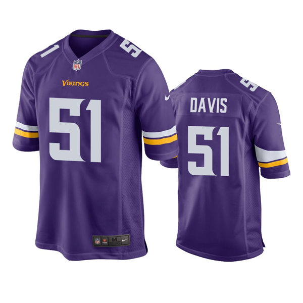 Youth Minnesota Vikings #51 Wyatt Davis Nike Purple Limited Jersey