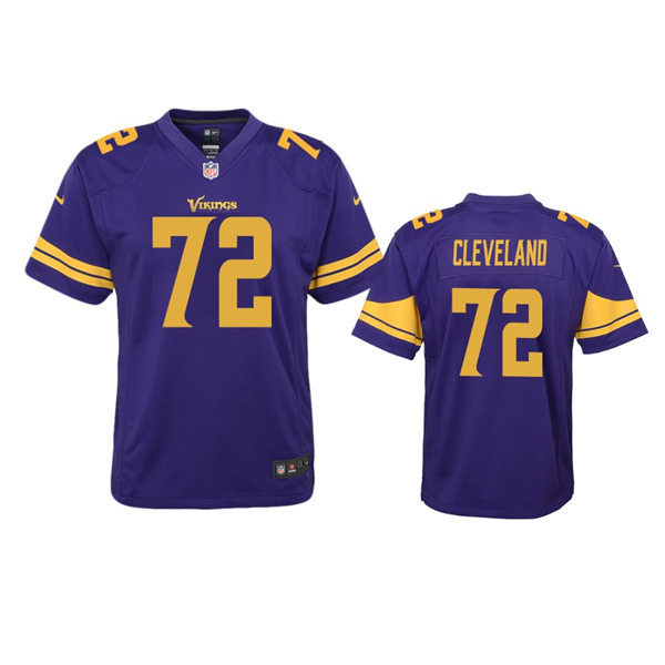 Youth Minnesota Vikings #72 Ezra Cleveland Nike Purple Color Rush Limited Jersey