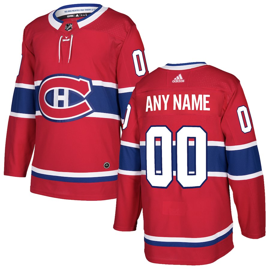 Youth Montreal Canadiens Stitched adidas Red Authentic Custom Jersey Stitched