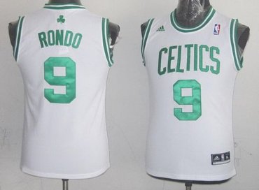 Youth NBA Boston Celtics #9 Rajon Rondo White Stitched Jersey