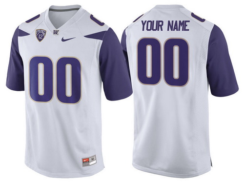 Youth NCAA Washington Huskies White Custom College Football Jersey 