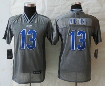 Youth NEW Indianapolis Colts #13 T.Y. Hilton Grey Vapor Elite Jerseys