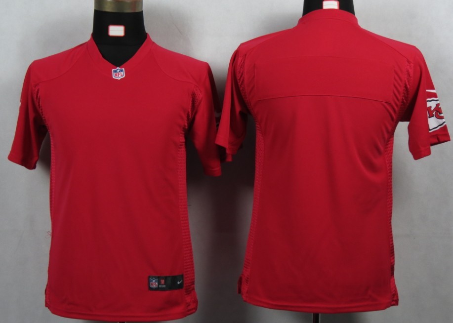 Youth NEW NFL Kansas City Chiefs Blank Red Portrait Fashion Game Jerseys