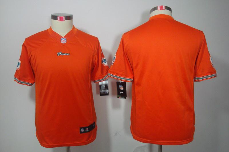 Youth NEW NFL Miami Dolphins Blank Orange Jerseys
