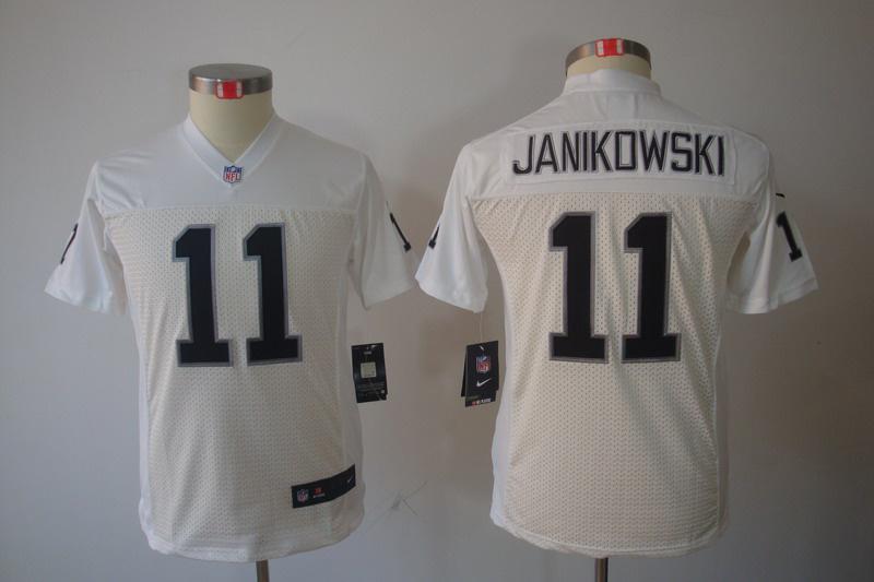 Youth NEW NFL Oakland Raiders 11 Sebastian Janikowski White Jerseys