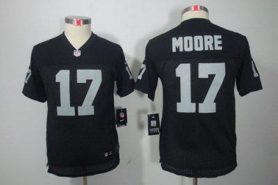 Youth NEW NFL Oakland Raiders 17 Denarius Moore Black Jerseys