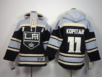 Youth NHL Los Angeles Kings #23 Dustin Brown Black Sawyer Hooded Sweatshirt Jersey