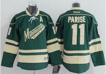 Youth NHL Wild #11 Zach Parise Green Stitched Jersey