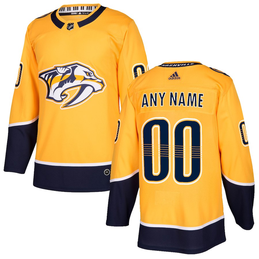 Youth Nashville Predators Custom adidas Gold Home Jersey Stitched