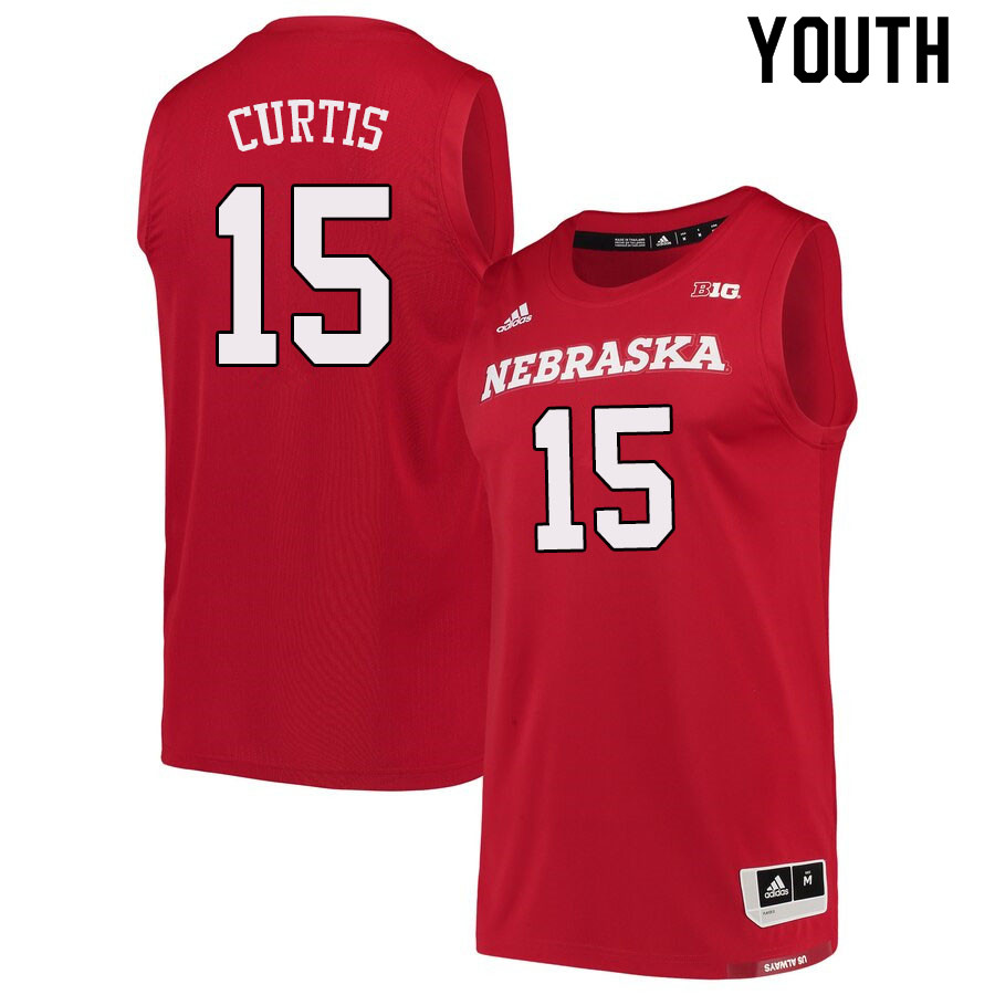 Youth Nebraska Huskers #15 Samari Curtis 2020 Scarlet Adidas College Basketball Swingman Jersey 