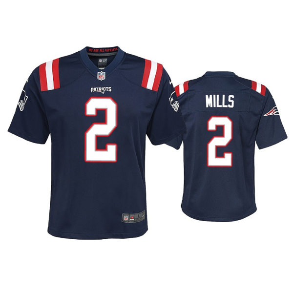 Youth New England Patriots #2 Jalen Mills Nike Navy Limited Jersey