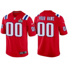 Youth New England Patriots Red Super Bowl LII Bound Game Customized Jersey