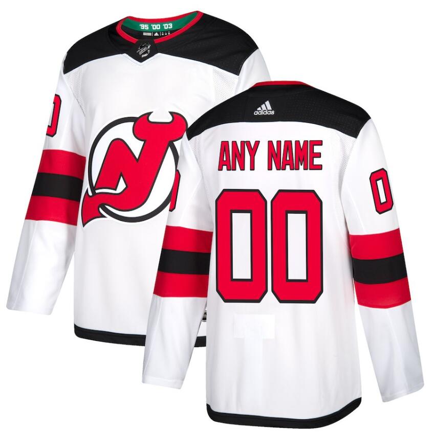 Youth New Jersey Devils Custom adidas White Away Jersey Stitched