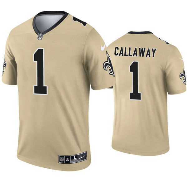 Youth New Orleans Saints #1 Marquez Callaway Nike Gold Inverted Legend Jersey