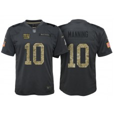 Youth New York Giants #10 Eli Manning Camo Anthracite 2016 Salute to Service Game Jersey
