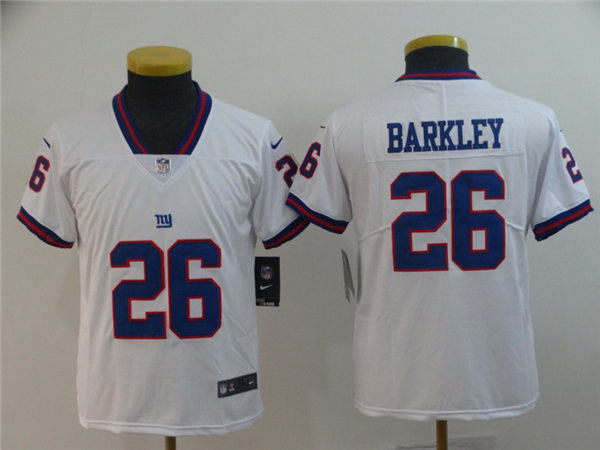 Youth New York Giants #26 Saquon Barkley Nike White Color Rush Limited Player Jersey