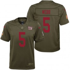 Youth New York Giants Davis Webb Olive 2017 Salute to Service Game Jersey