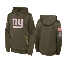 Youth New York Giants Nike Olive 2022 Salute to Service Performance Hoodie