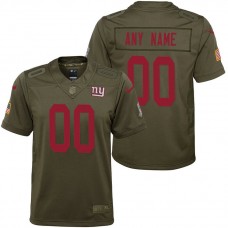 Youth New York Giants Olive 2017 Salute to Service Game Customized Jersey