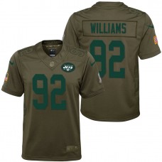 Youth New York Jets Leonard Williams Olive 2017 Salute to Service Game Jersey
