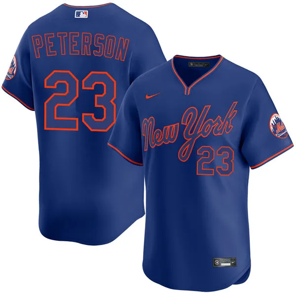 Youth New York Mets #23 David Peterson Nike 2025 Royal Pullover Alternate 2nd Limited Jersey 