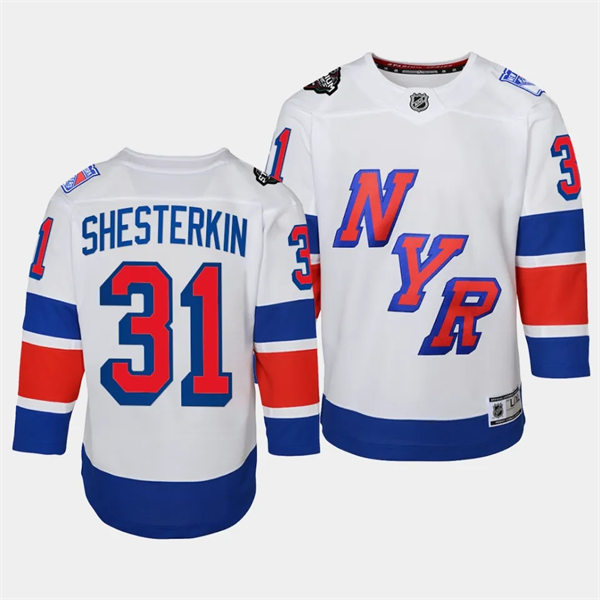 Youth New York Rangers #31 Igor Shesterkin White 2024 NHL Stadium Series Jersey 