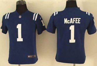 Youth Nike Colts #1 Pat McAfee Royal Blue Team Color Stitched NFL Elite Jersey