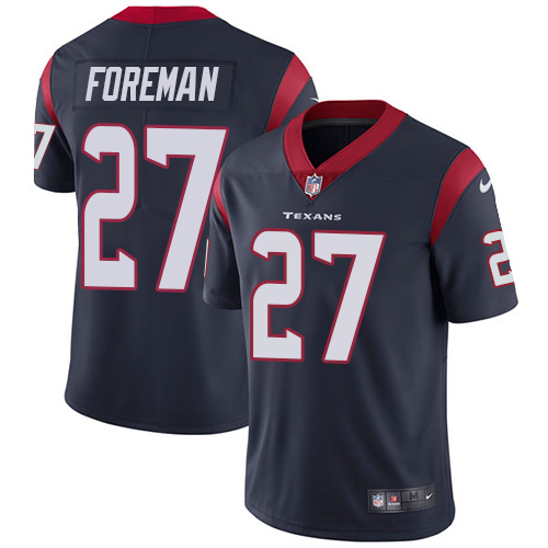 Youth Nike Houston Texans #27 D'Onta Foreman Elite Navy Blue Team Color NFL Jersey