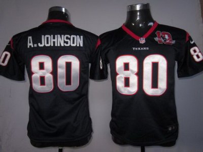 2012 Youth NEW NFL Houston Texans 80 Andre Johnson Blue NEW NFL Jerseys W 10th Patch
