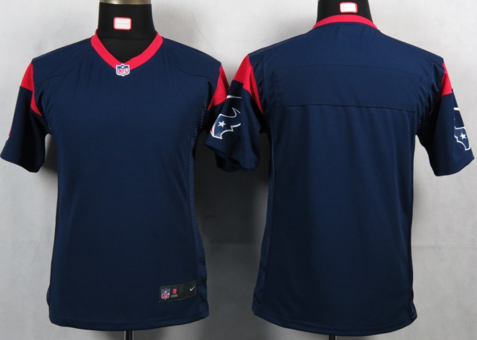 Youth NEW NFL Houston Texans Blank Blue Portrait Fashion Game Jerseys