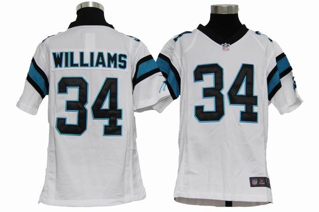 Youth NEW NFL Carolina Panthers 34 Deangelo Williams White Jerseys