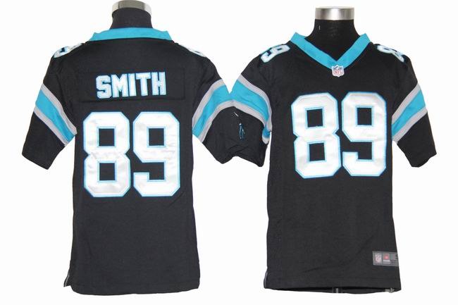 Youth NEW NFL Carolina Panthers 89 Steve Smith Black Jerseys
