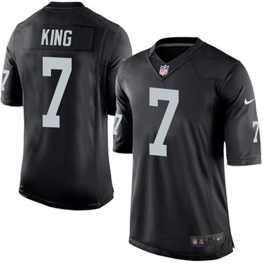 Youth Nike Oakland Raiders #7 Marquette King Limited Black Team Color NFL Jersey
