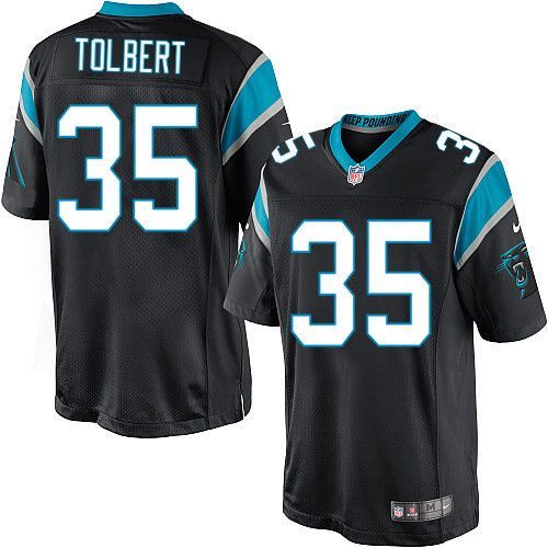 Youth Nike Panthers #35 Mike Tolbert Black Team Color Stitched NFL Elite Jersey