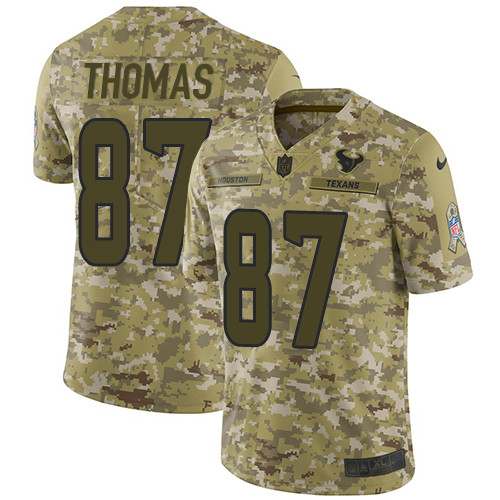 Youth Nike Texans #87 Demaryius Thomas Camo Youth Stitched NFL Limited 2018 Salute to Service Jersey