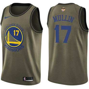 Youth Nike Warriors #17 Chris Mullin Green Salute to Service The Finals Patch Youth NBA Swingman Jersey