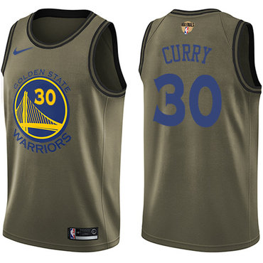 Youth Nike Warriors #30 Stephen Curry Green Salute to Service The Finals Patch Youth NBA Swingman Jersey