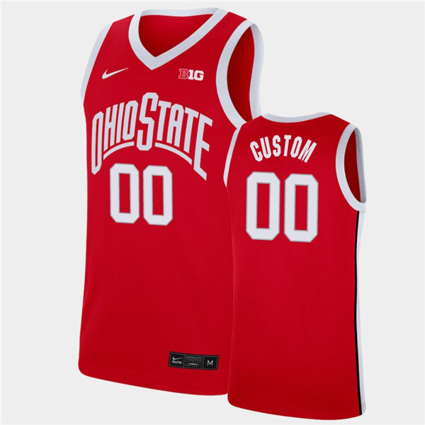 Youth Ohio State Buckeyes Custom Eugene Brown III Seth Towns Kaleb Wesson Jim Jackson Nike Scarlet 2021 Retro Basketball Jers