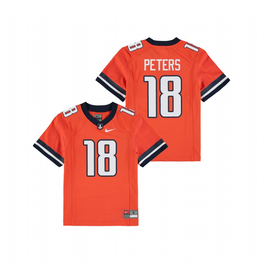 Youth Orange Illinois Fighting Illini Brandon Peters Replica Football Jersey