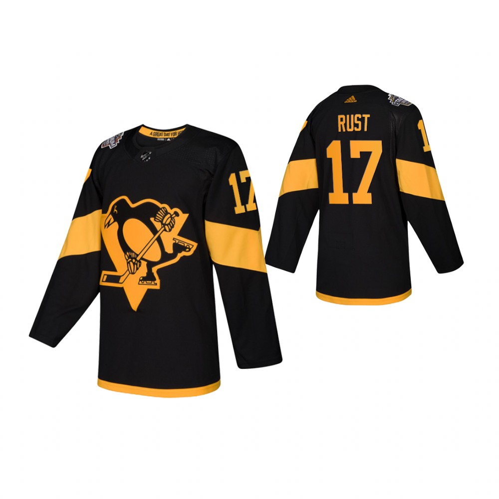 Youth Penguins #17 Bryan Rust Black NHL Stadium Series Adidas Authentic Jersey