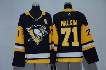 Youth Penguins 71 Evgeni Malkin Black Adidas Jersey